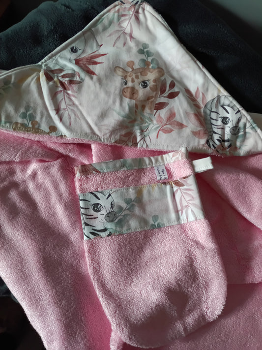 Cape de bain et gant