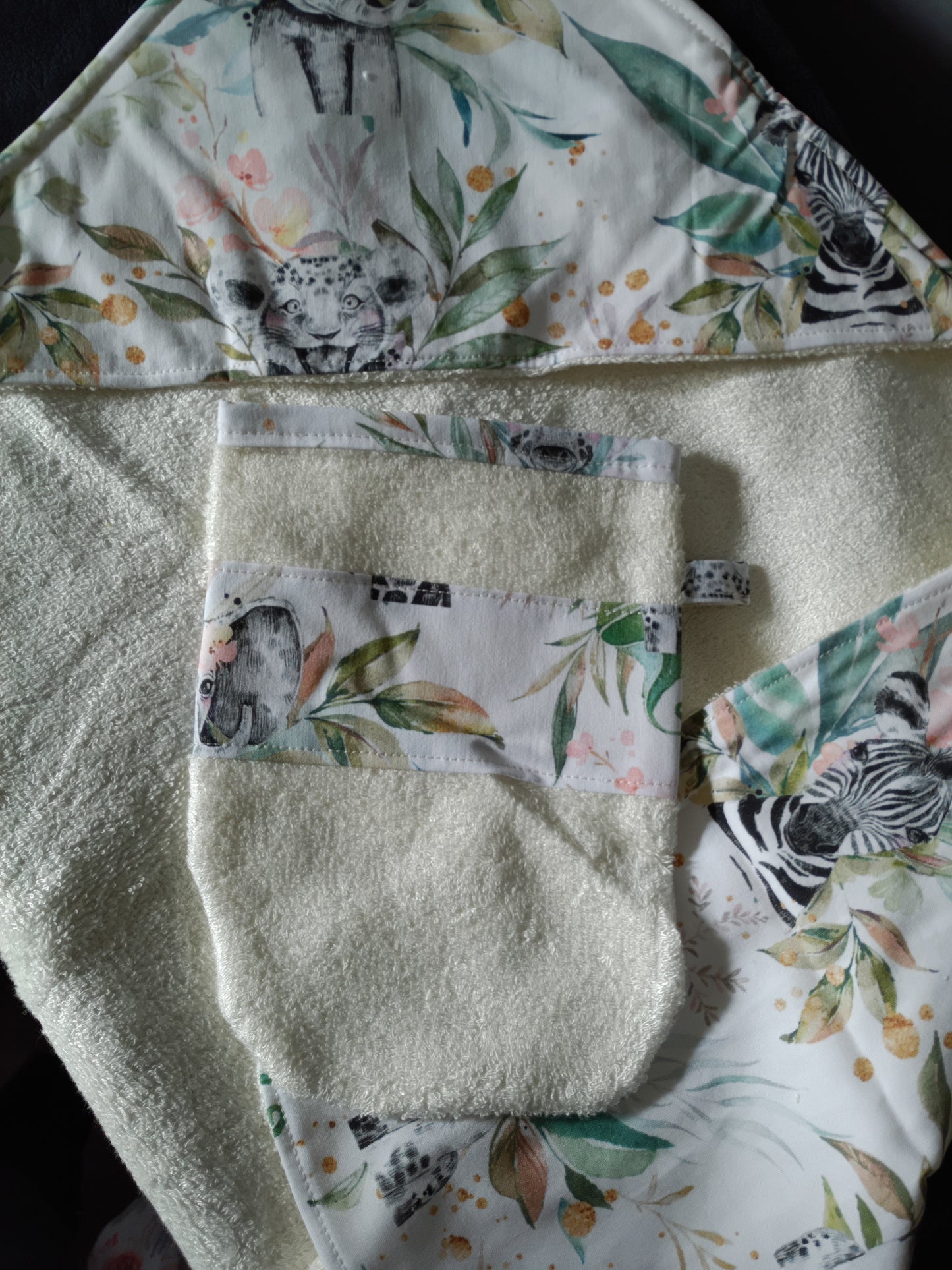 Cape de bain et gant