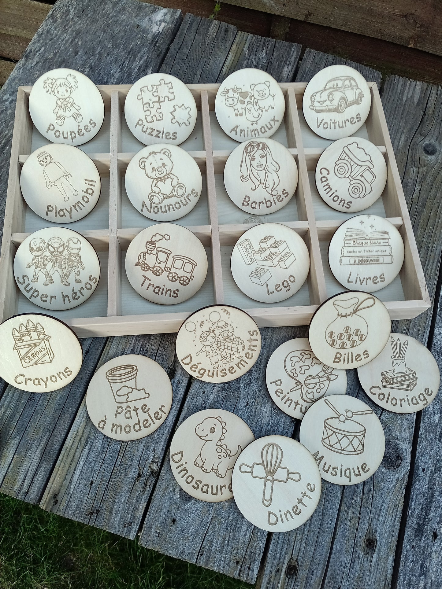 Badges rangement jouets