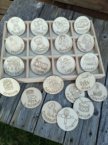 Badges rangement jouets