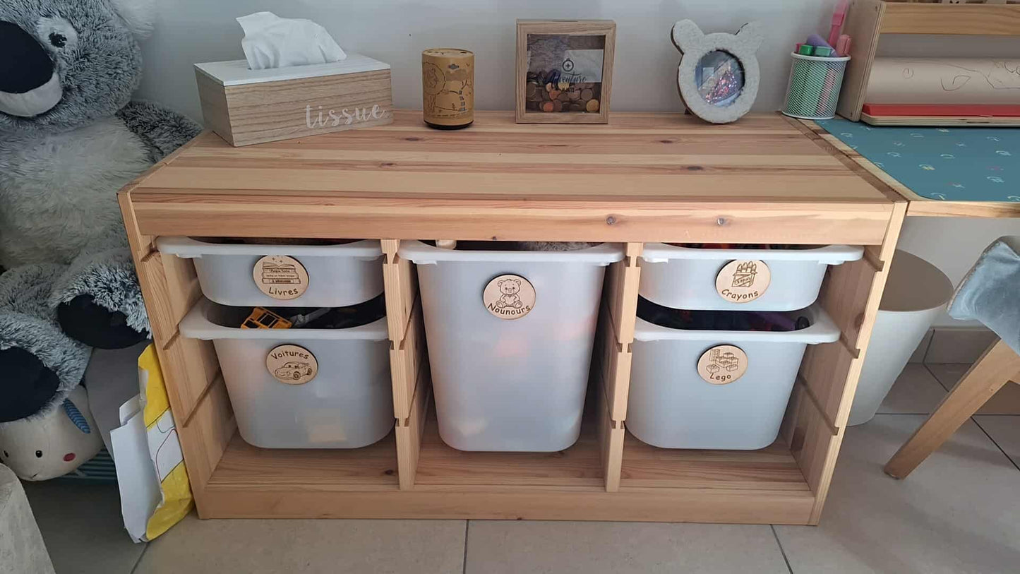 Badges rangement jouets