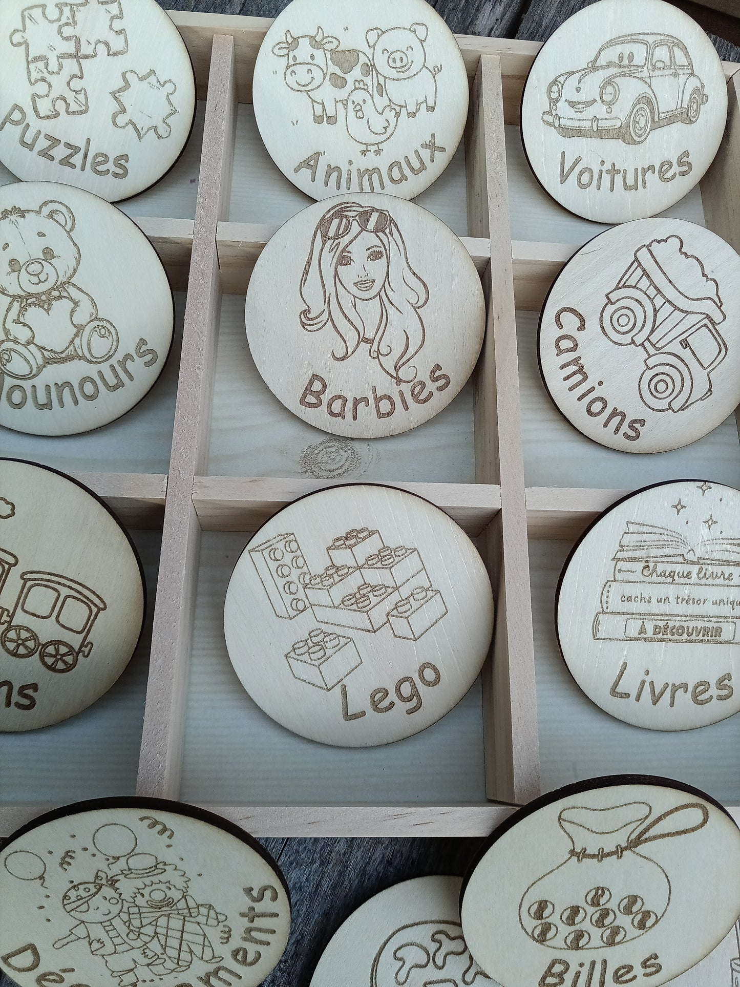 Badges rangement jouets