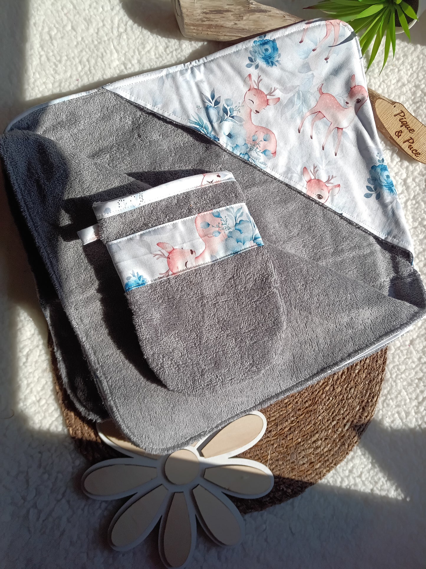 Cape de bain et gant